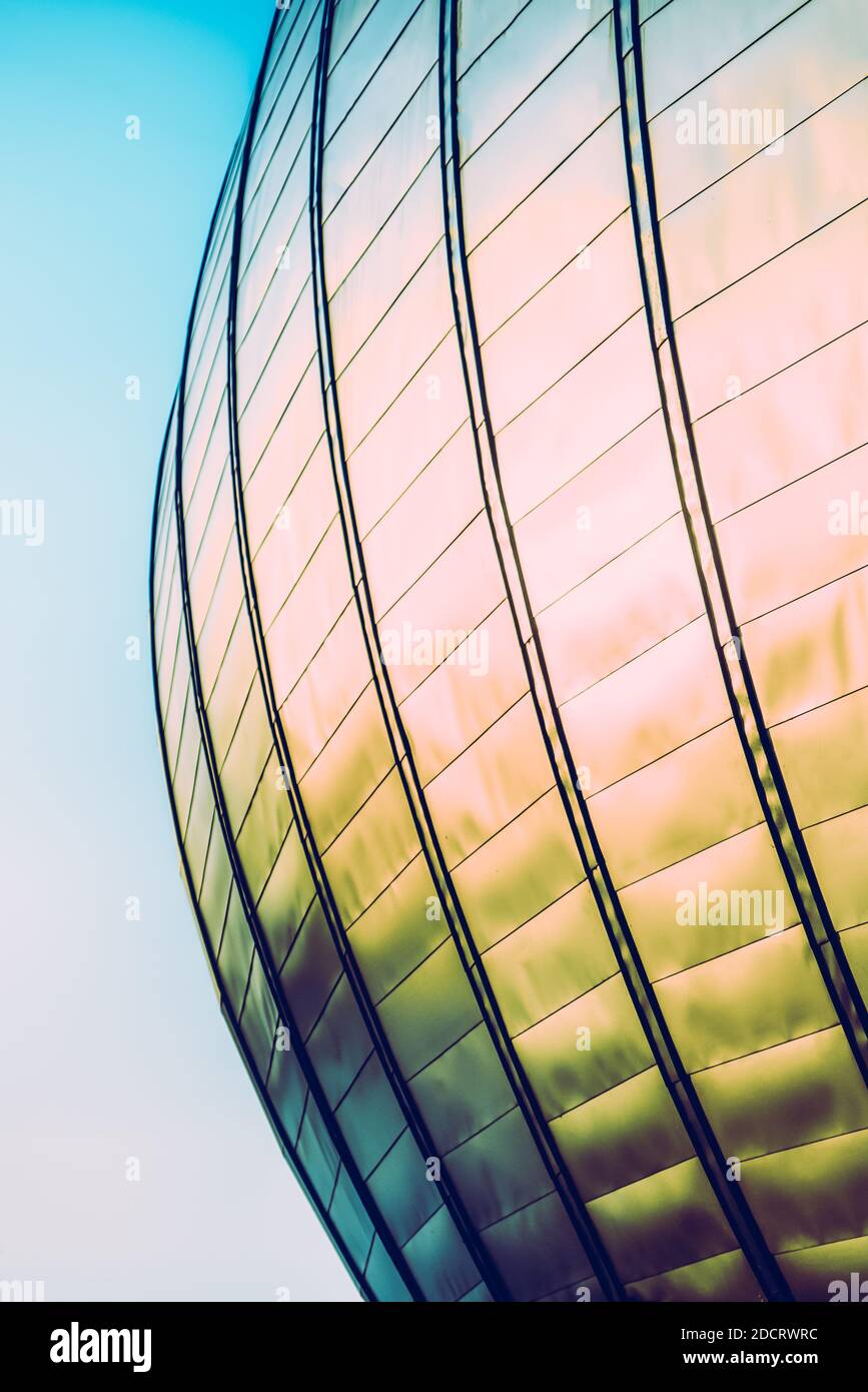 Curved Gold Architectural Detail Stock Photo