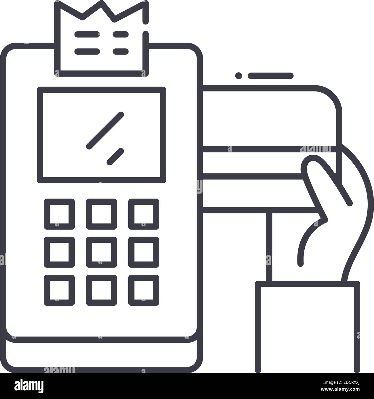 Payment machine icon, linear isolated illustration, thin line vector ...