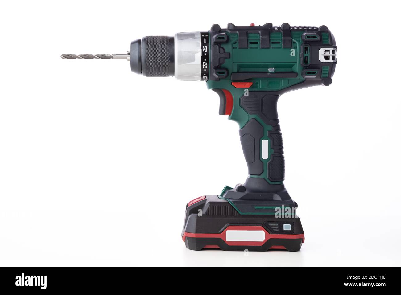 Cordless screwdriver isolated on a white background Stock Photo