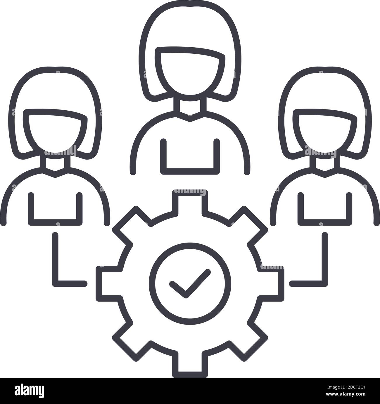 People management concept icon, linear isolated illustration, thin line ...