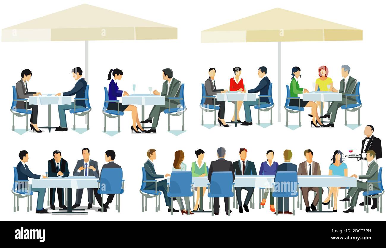 a group of people sit in front of a local Stock Vector