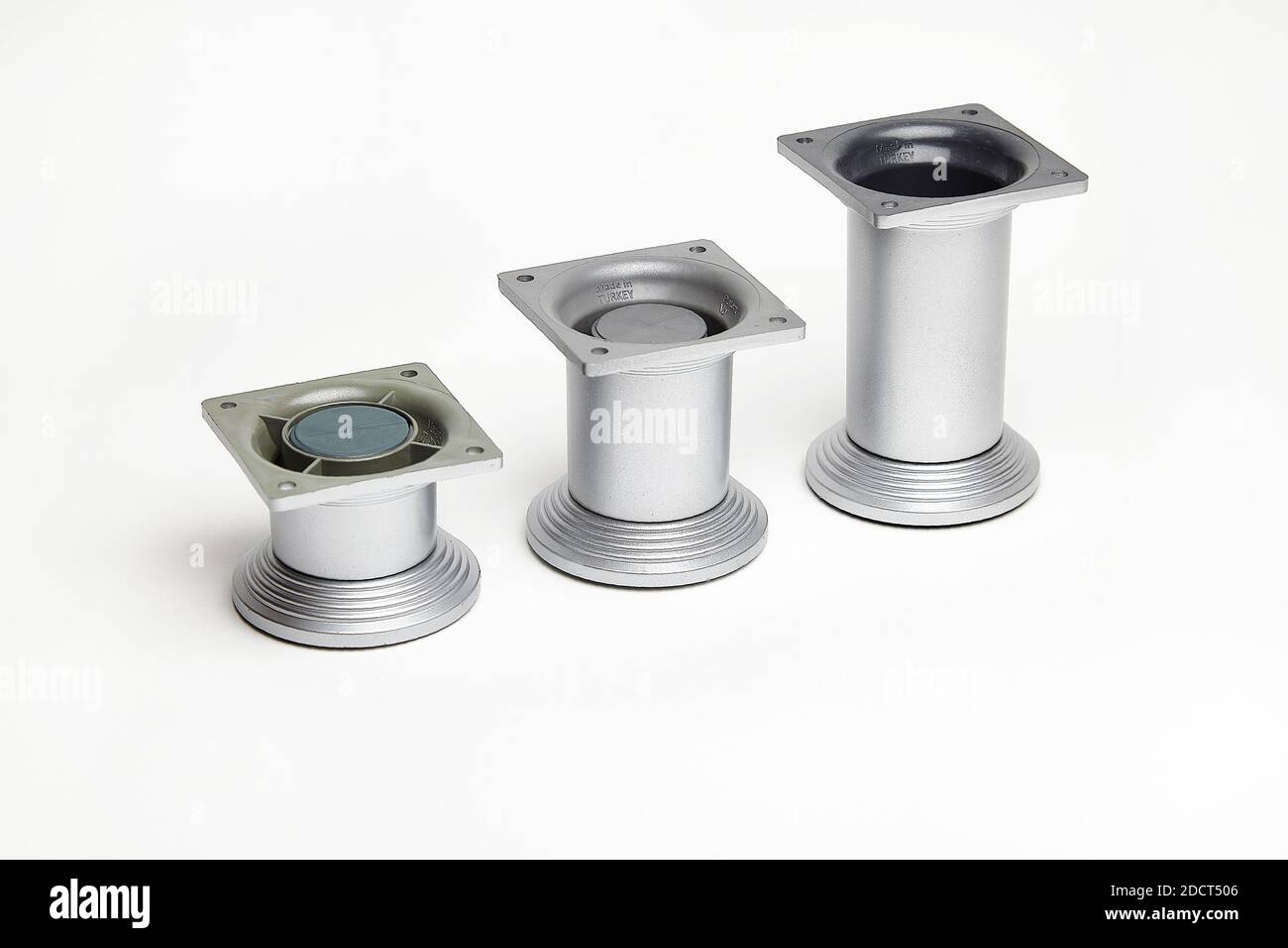 Legs for furniture and in silver metallic color Stock Photo Alamy