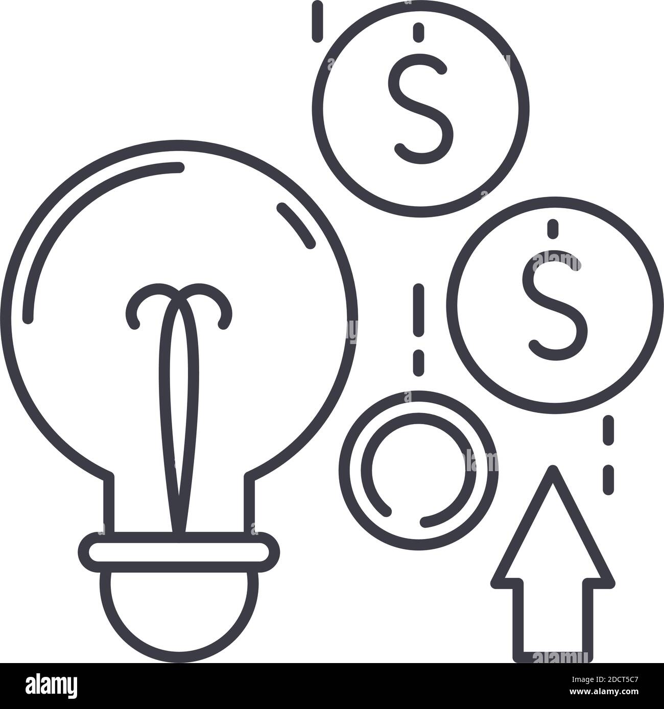 Market ideas icon, linear isolated illustration, thin line vector, web ...