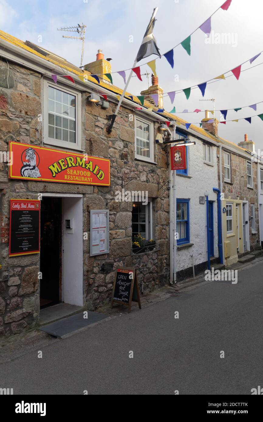 Mermaid seafood restaurant in  St. Ives , Cornwall , UK Stock Photo