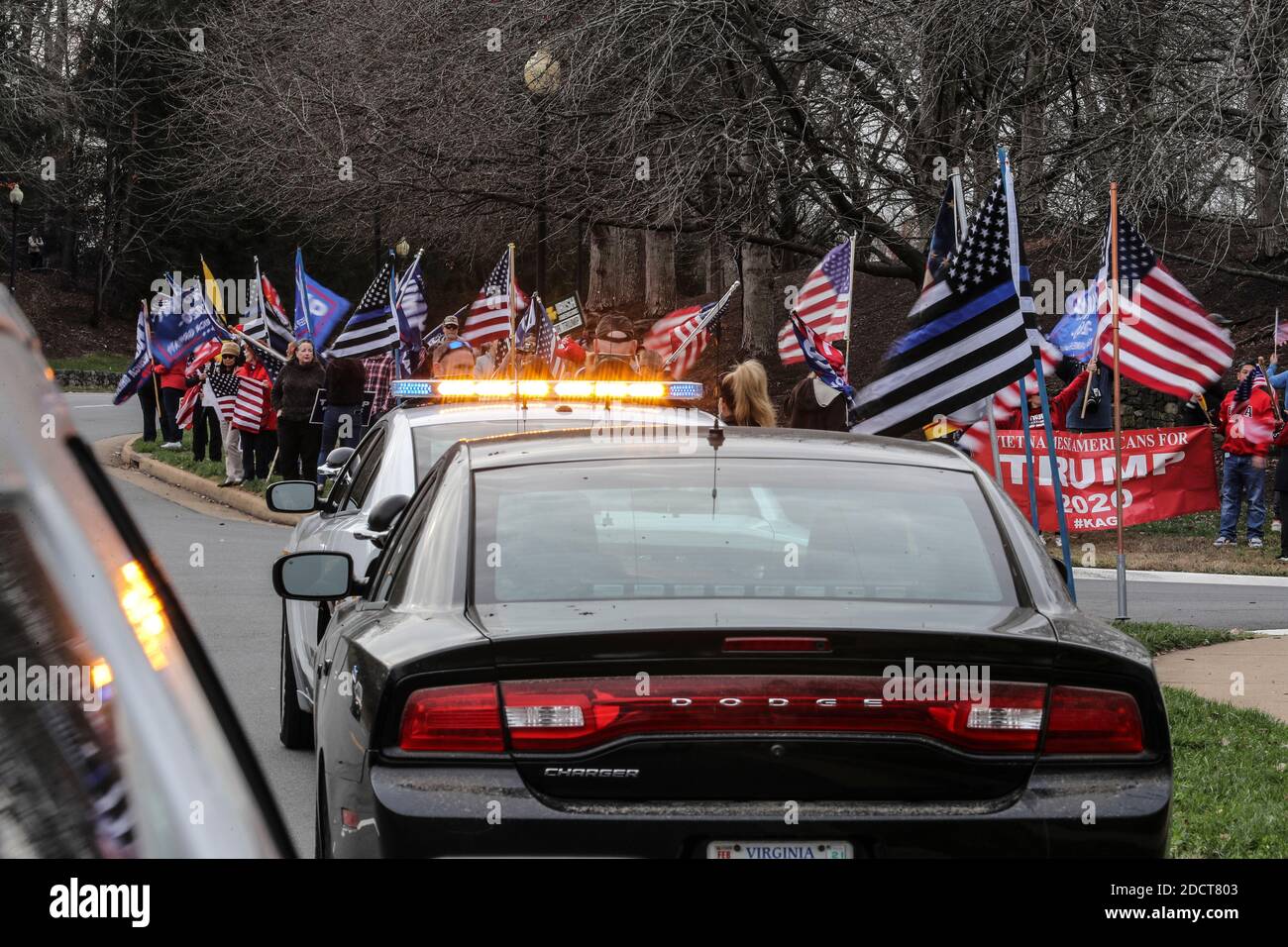 Demonstrators gather outside of the Trump National Golf Club Washington DC in Sterling, Virginia, on Sunday, November 22, 2020 in Washington, DC.Credit: Oliver Contreras/Pool via CNP /MediaPunch Stock Photo