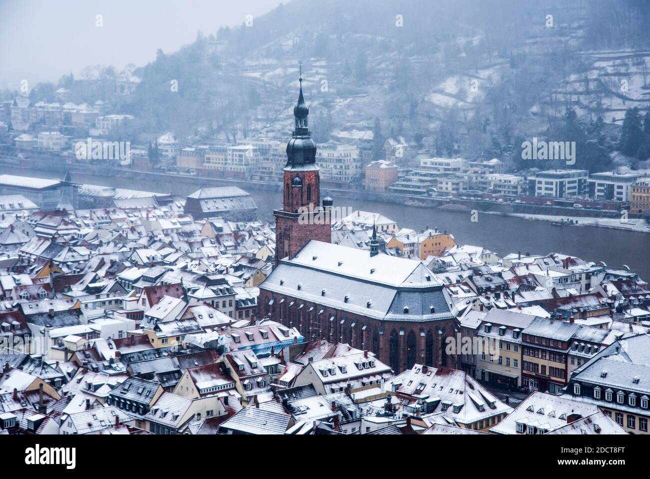 Aerial view of Heidelberg city, Baden-Wurttemberg state, Germany. View ...