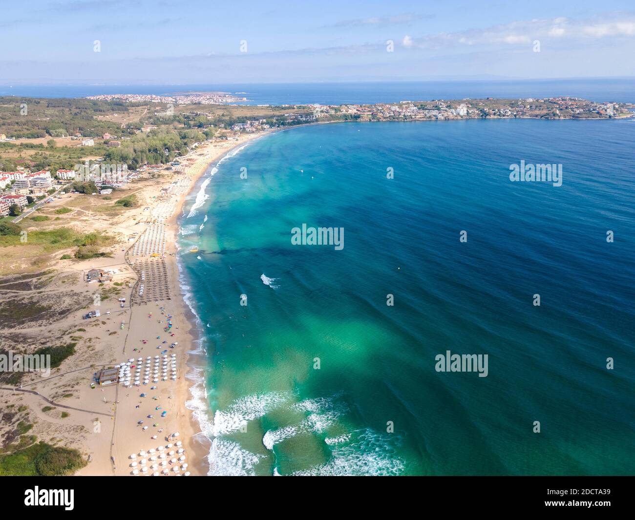 Aerial view of Smokinya Beach near Sozopol, Burgas Region, Bulgaria ...