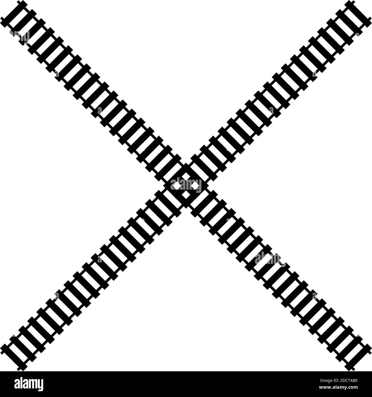 Railroad, Train track, Railway contour, silhouette vector. Tramway