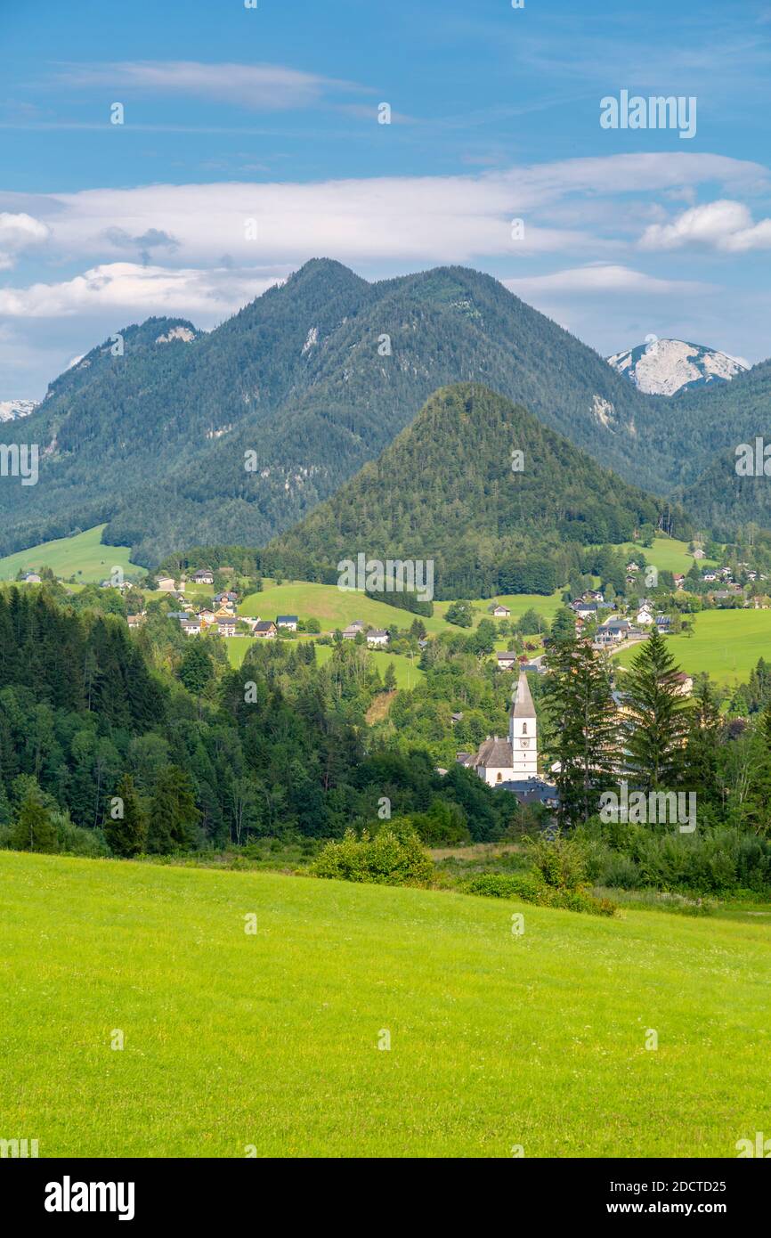 View of Heiliger Paulus church in Bad Aussie, Styria, Austria, Europe Stock Photo