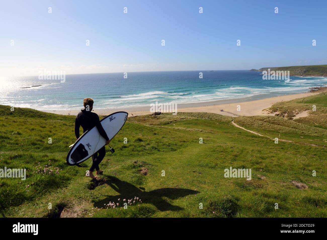 GREAT BRITAIN /Cornwall/ Surfer at Sennen Beach ,Cornwall Stock Photo