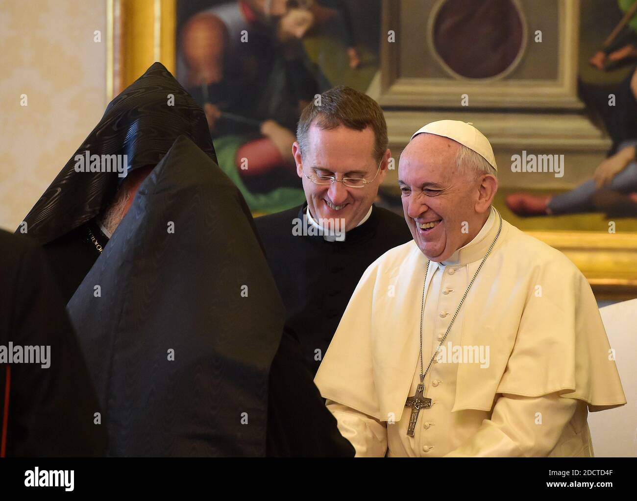 Pope Francis meets with Aram I Kechichian, head of the Catholicosate of