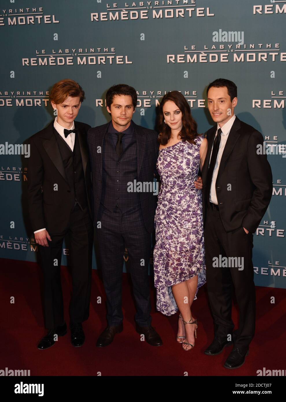 Actors Thomas Brodie-Sangster, Kaya Scodelario and Dylan O'Brien