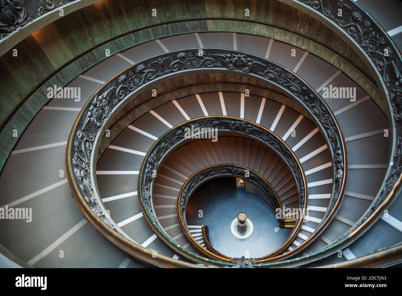 Spiral stairs of double helix staircase (Bramante Staircase) in the Vatican Museums, Rome, Italy Stock Photo