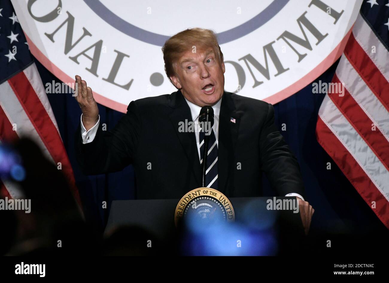 U.S. President Donald Trump delivers remarks at the Republican National ...