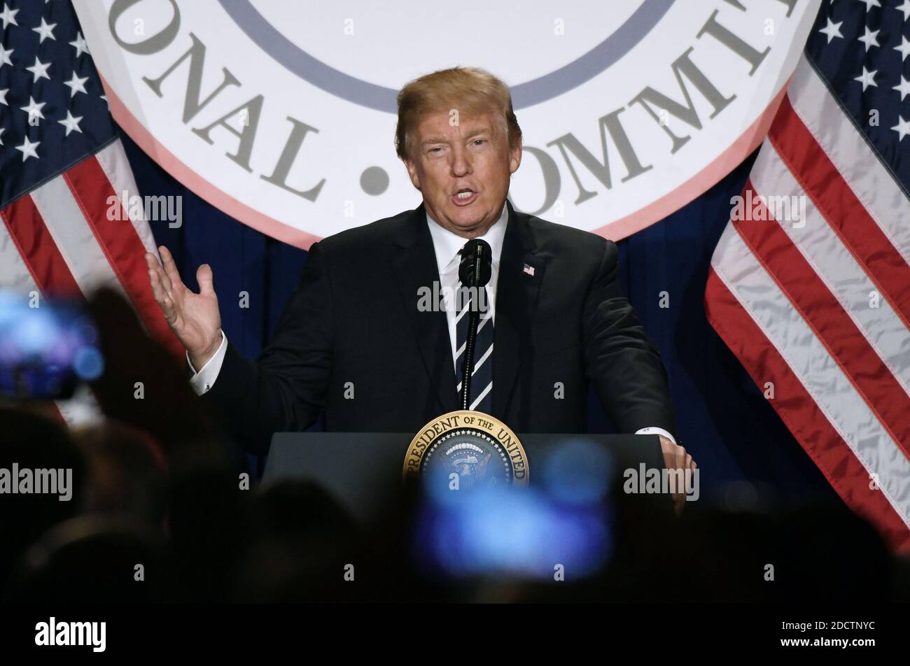 U.S. President Donald Trump delivers remarks at the Republican National ...