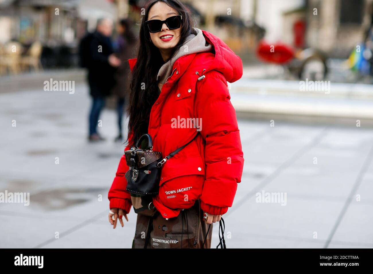 Street style, Christina Paik arriving at Off White Fall-Winter 2018-2019  Menswear show held at Centre Pompidou, in Paris, France, on January 17,  2018. Photo by Marie-Paola Bertrand-Hillion/ABACAPRESS.COM Stock Photo -  Alamy