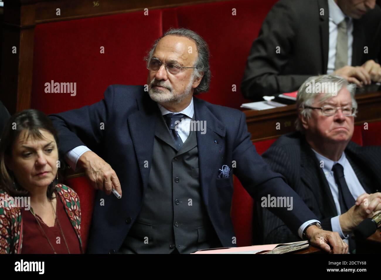 Olivier Dassault during the Questions to the government session in the National Assembly, Paris, France on January 31st, 2018 Photo by Henri Szwarc/ABACAPRESS.COM Stock Photo