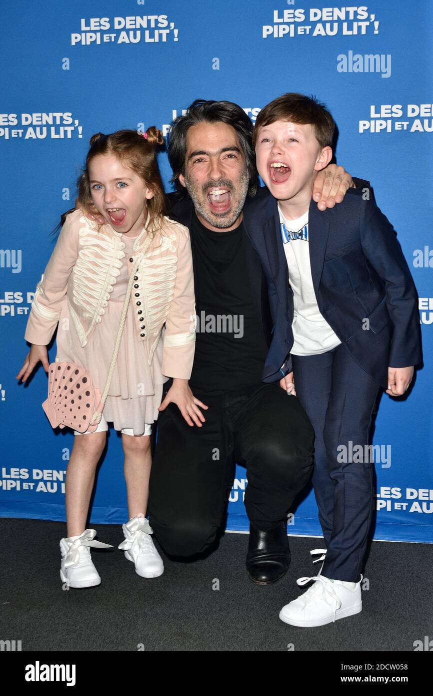 Emmanuel Gillibert, Timeo Bolland, Saskia Dillais de Melo assistent a la  premiere de Les Dents, Pipi