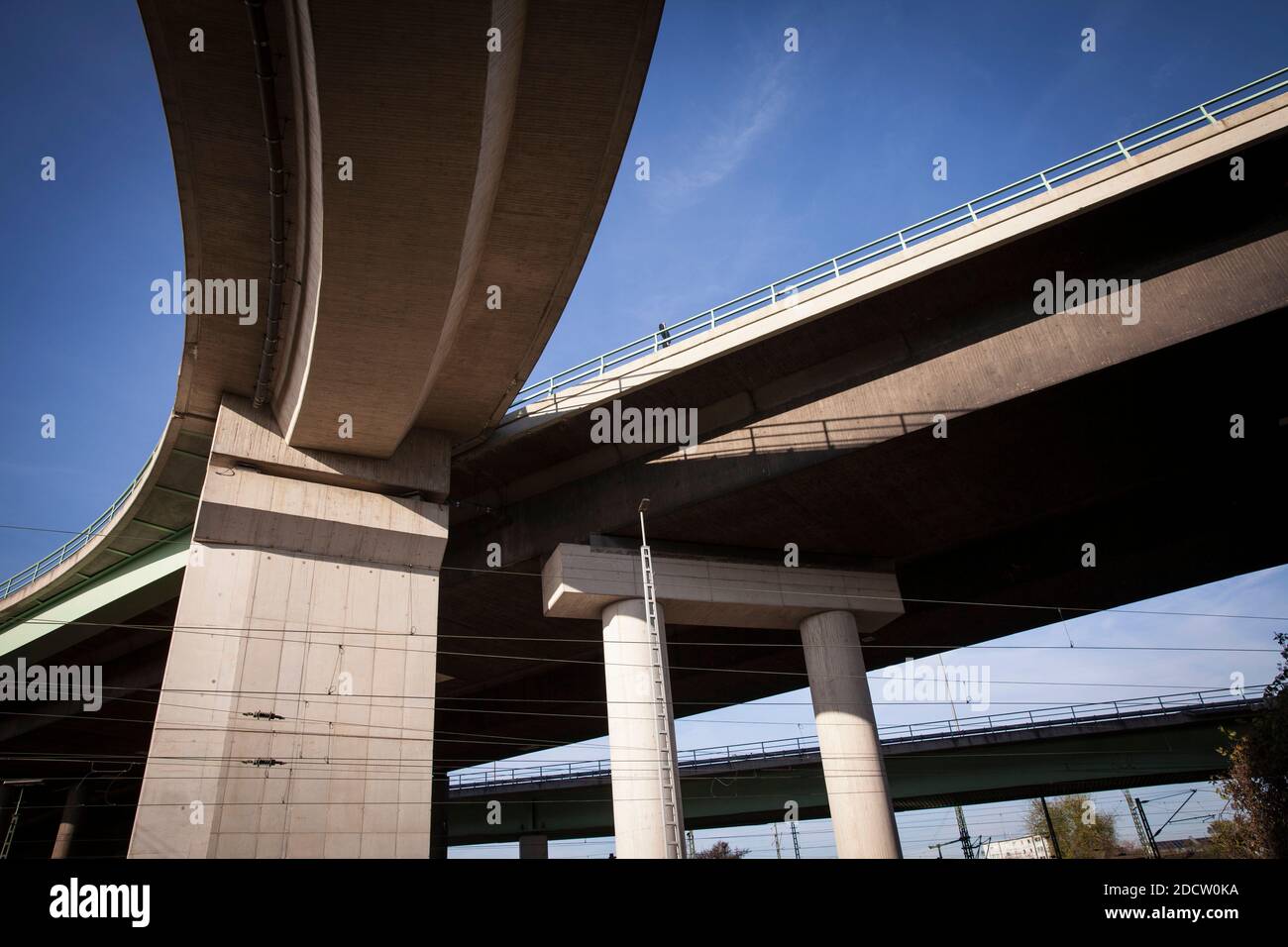 access roads to the Zoo bridge in the district Kalk, Cologne, Germany ...