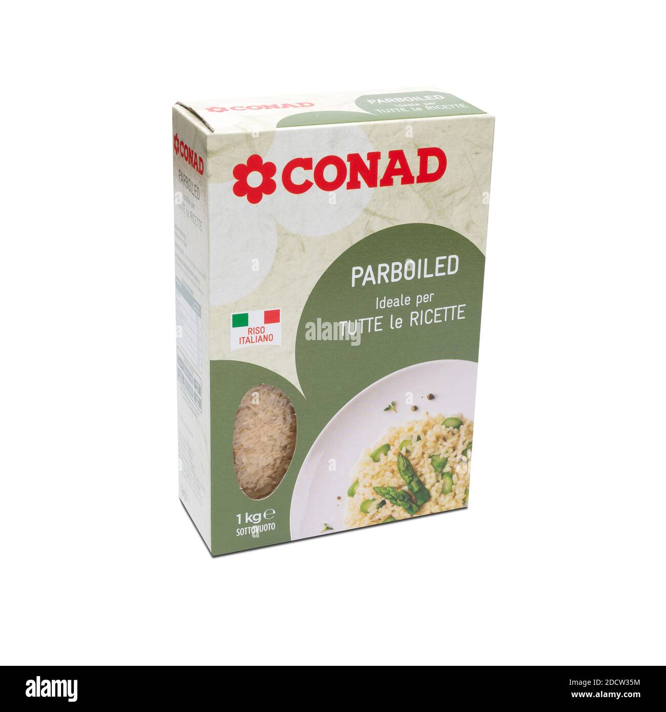 Italy - October 2020:Conad brand vacuum packed rice pack on white  illustrative editorial Stock Photo - Alamy