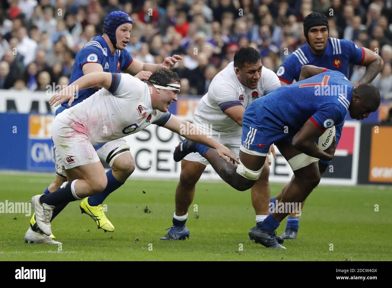 France's Yacouba Camara during Rugby Natwest 6 Nations Tournament, France  vs England in Stade de France, St-Denis, France, on March 10th, 2018. France  won 22-16. Photo by Henri Szwarc/ABACAPRESS.COM Stock Photo -