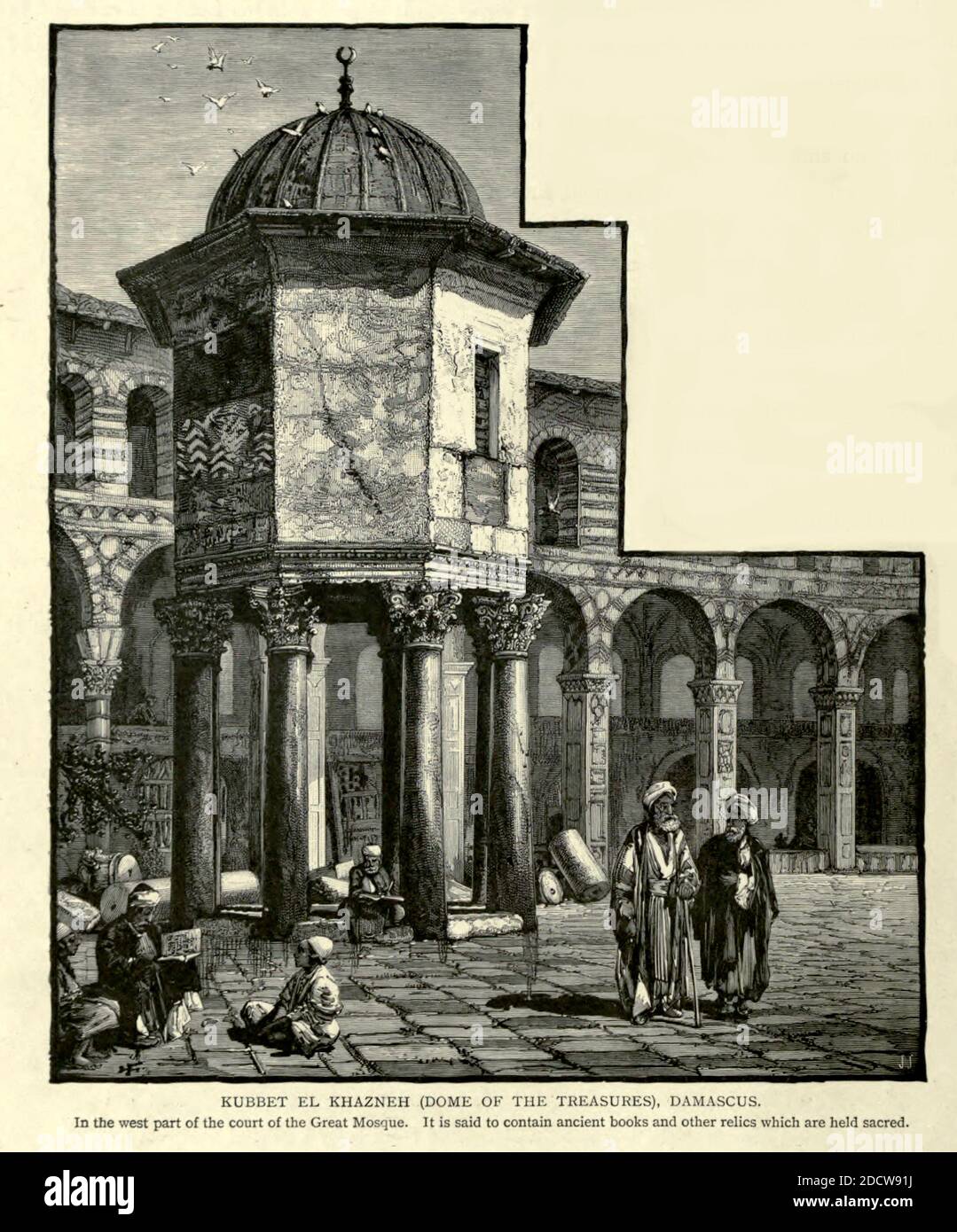Kubbet el Khazneh (Dome of the Treasures), Damascus, Syria Engraving on Wood from Picturesque Palestine, Sinai and Egypt by Wilson, Charles William, Sir, 1836-1905; Lane-Poole, Stanley, 1854-1931 Volume 2. Published in New York by D. Appleton in 1881-1884 Stock Photo