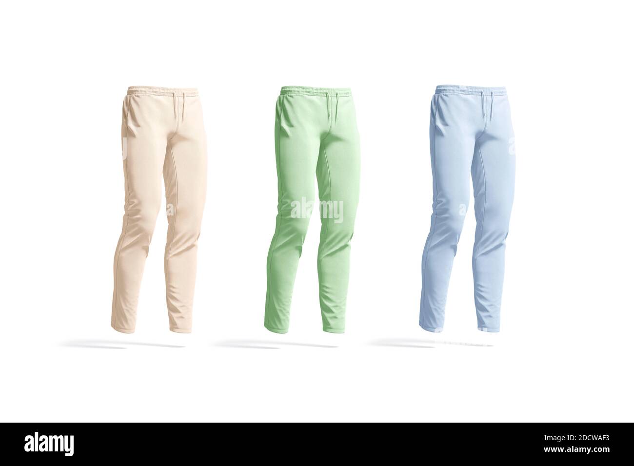 Blank colored sport pants mockup set, side view Stock Photo - Alamy