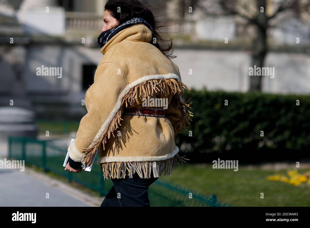 Street style, Emmanuelle Alt arriving at Margiela Fall-Winter 2018-2019 show held at Grand Palais, in Paris, France, on February 28, 2018. Photo by Marie-Paola Bertrand-Hillion/ABACAPRESS.COM Stock Photo