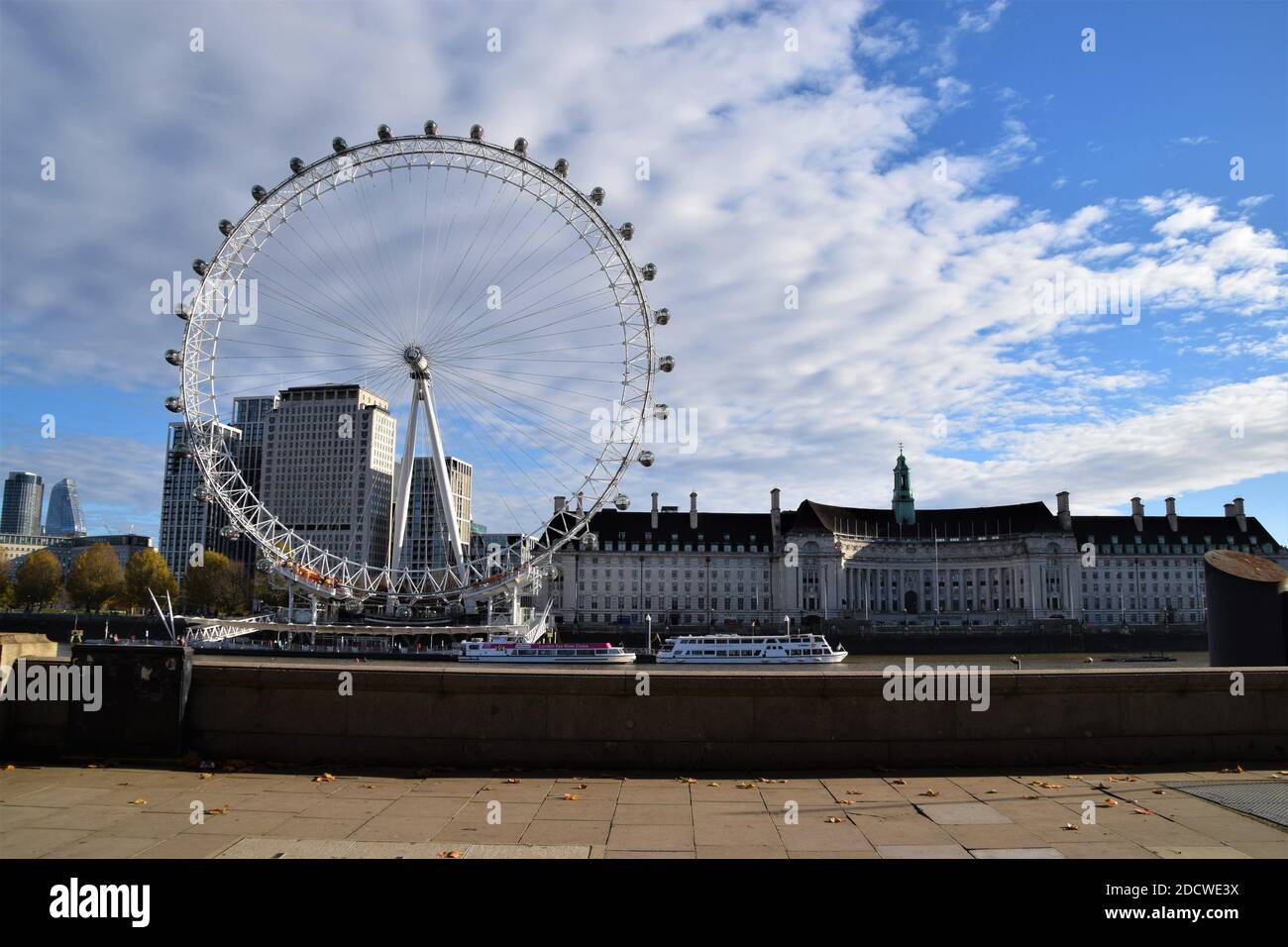 London Eye and County Hall daytime view Stock Photo - Alamy