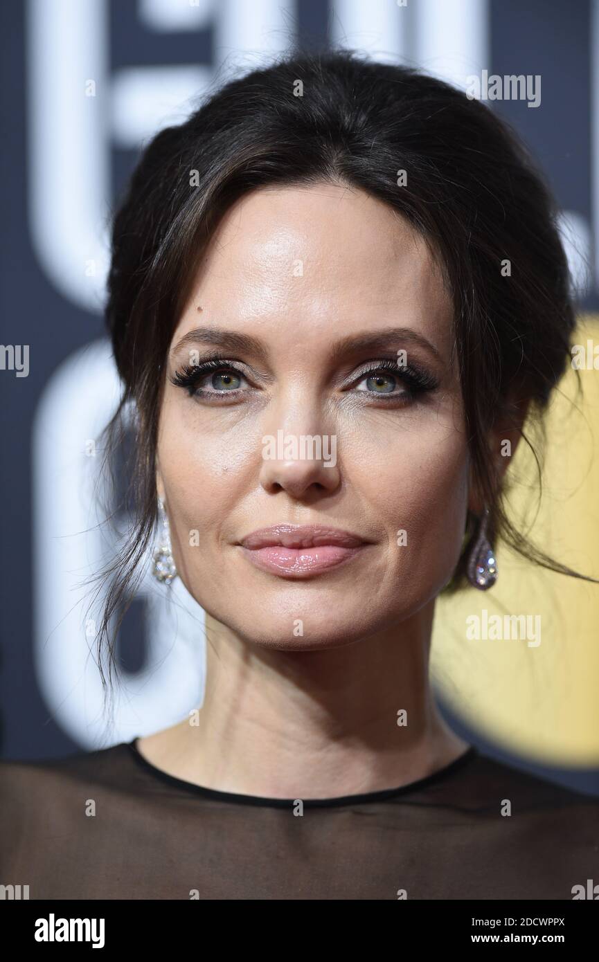 Anjelina Jolie attending the 75th Annual Golden Globes Awards held at the Beverly Hilton in Beverly Hills, in Los Angeles, CA, USA on January 7, 2018. Photo by Lionel Hahn/ABACAPRESS.COM Stock Photo