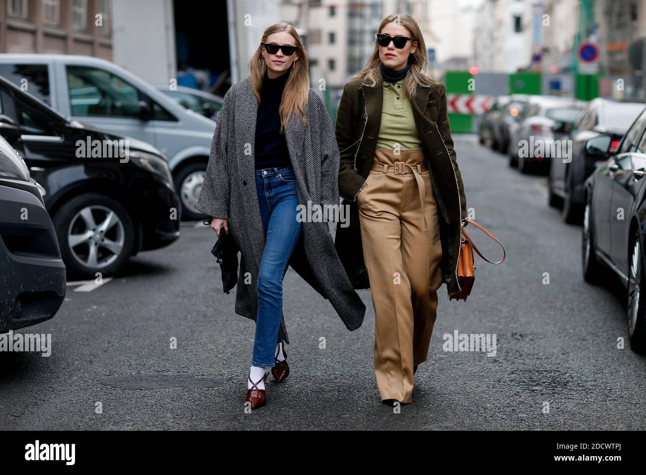 Street style, Tine Andrea and Annabel Rosendahl arriving at Carven  Fall-Winter 2018-2019 show held at Lycee Camille See in Paris, France, on  March 1, 2018. Photo by Marie-Paola Bertrand-Hillion/ABACAPRESS.COM Stock  Photo -