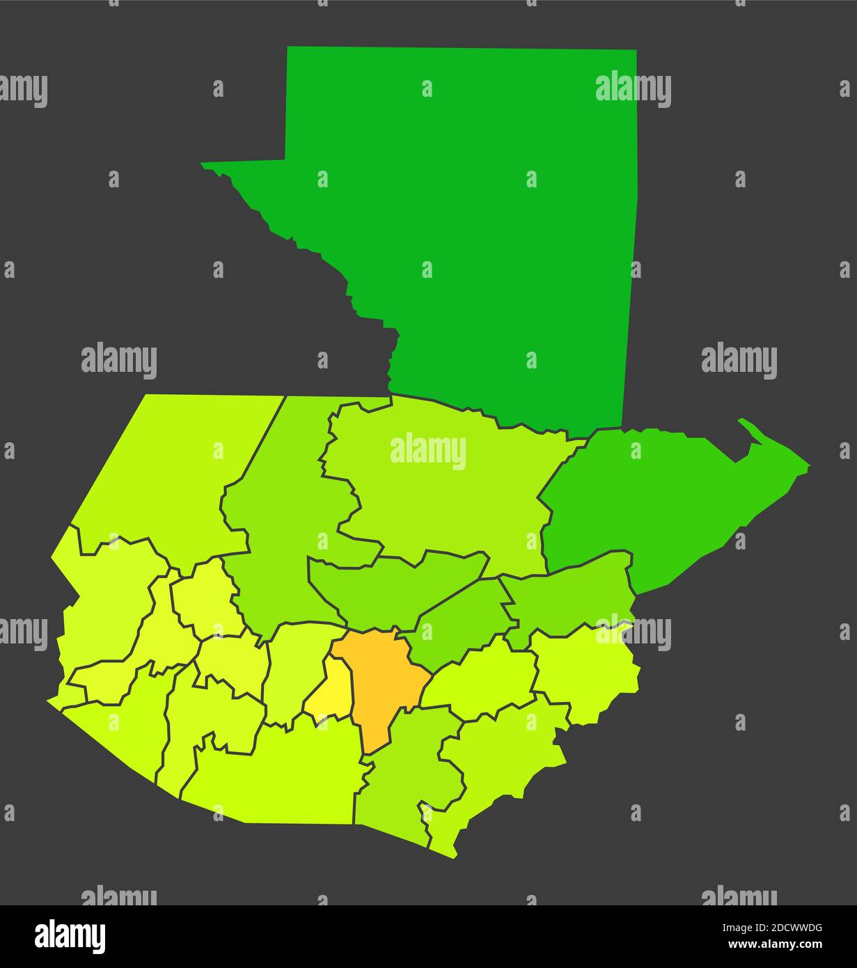 Guatemala population heat map as color density illustration Stock Photo