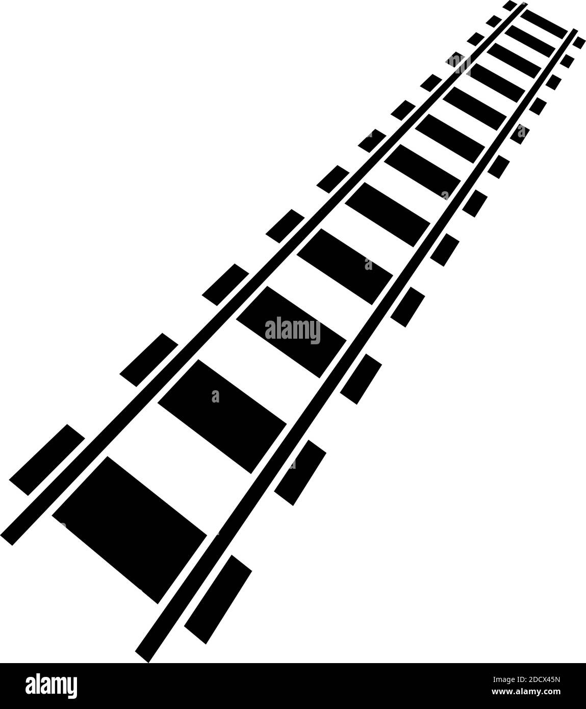 Railroad, Train track, Railway contour, silhouette vector. Tramway