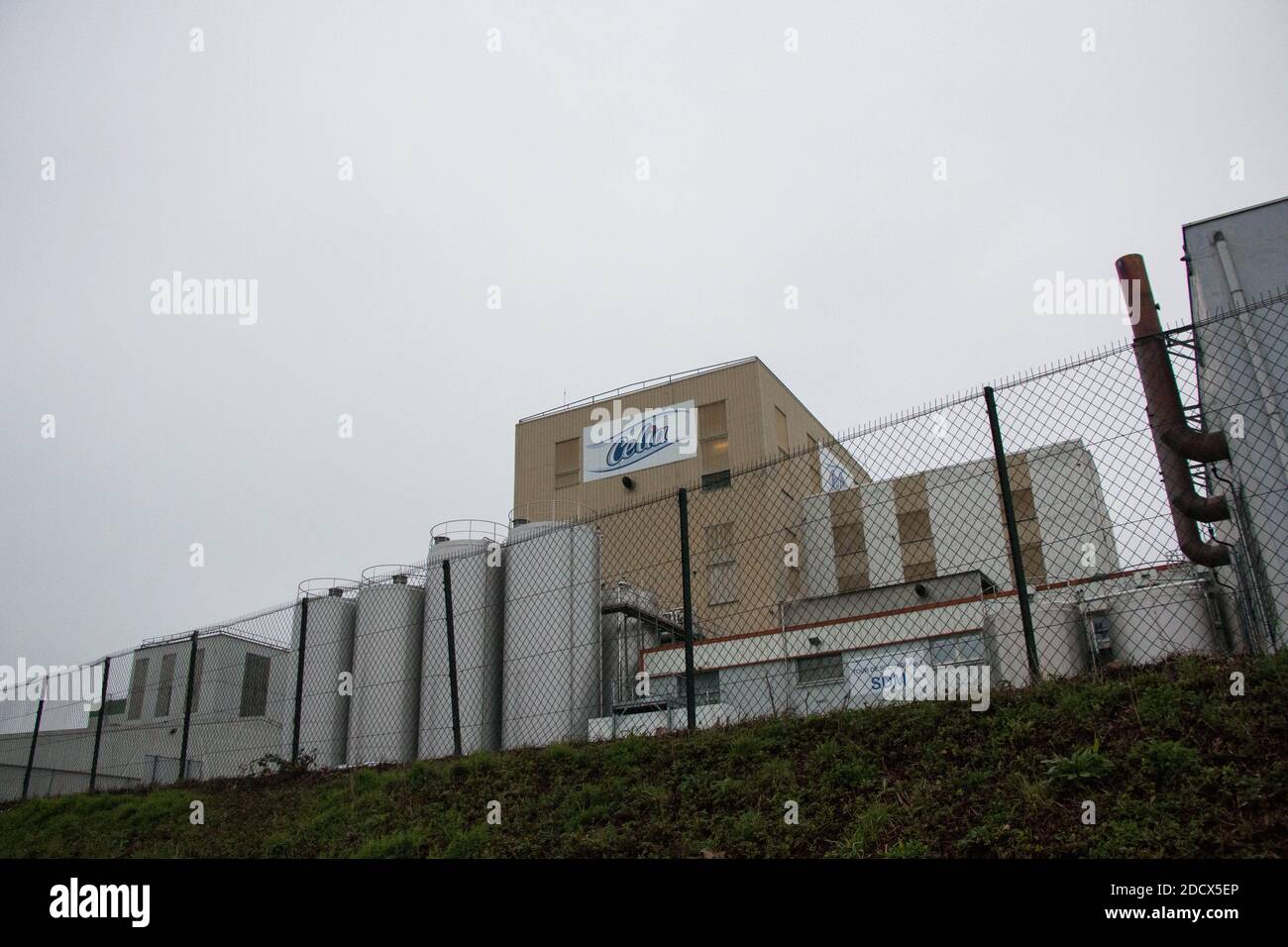 A picture taken on January 12, 2018 shows the Celia dairy company's infant milk factory that belongs to the LNS Lactalis group in Craon, Mayenne, western France. France's Health and Food Sagety authorities have withdrawn and recalled several batches of infant milk made in this plant, that were contaminated with salmonella bacteria. Photo by Vincent Feurey/ABACAPRESS.COM Stock Photo