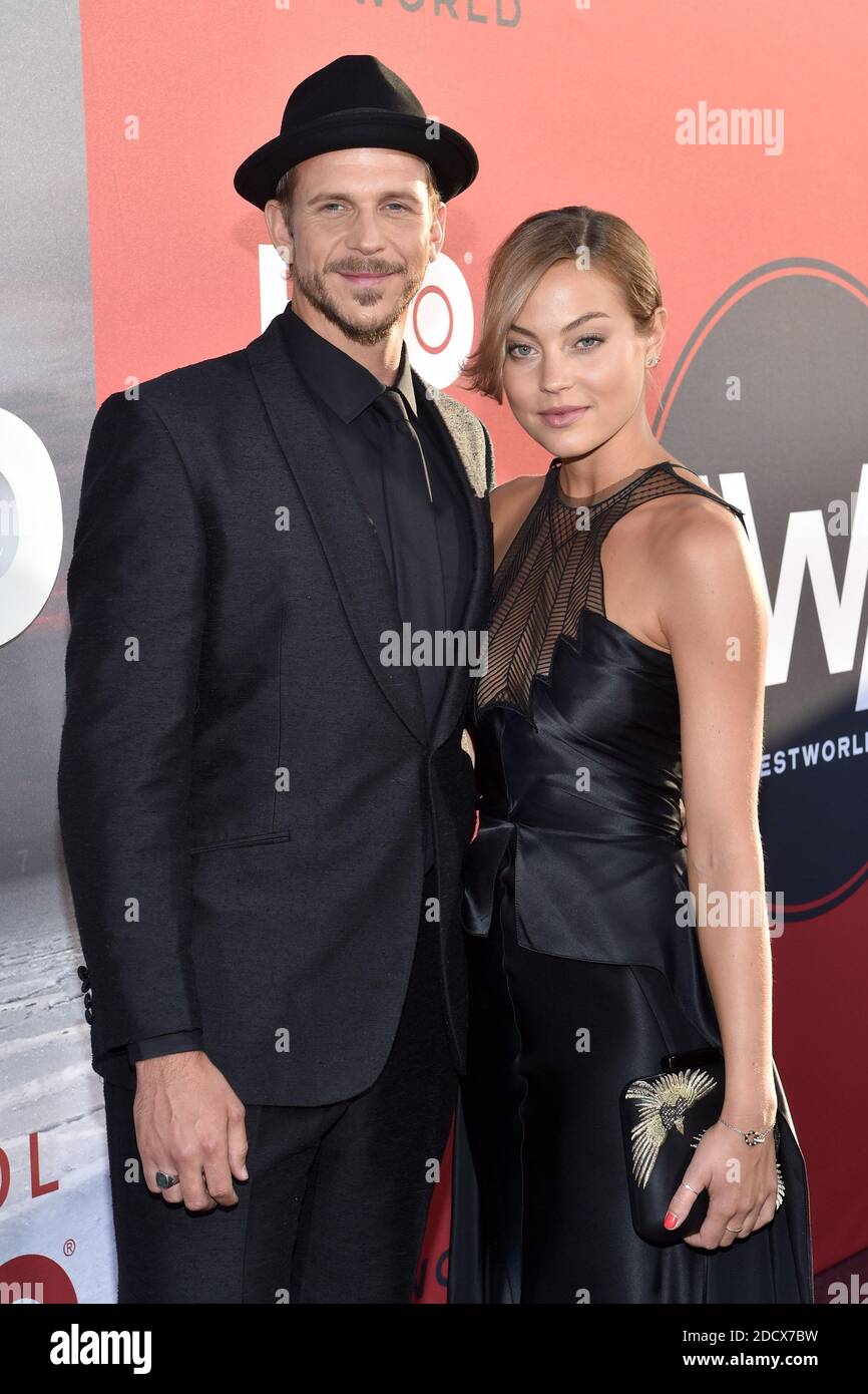 Gustaf Skarsgard and Caroline Sjostrand attend the Los Angeles Season 2