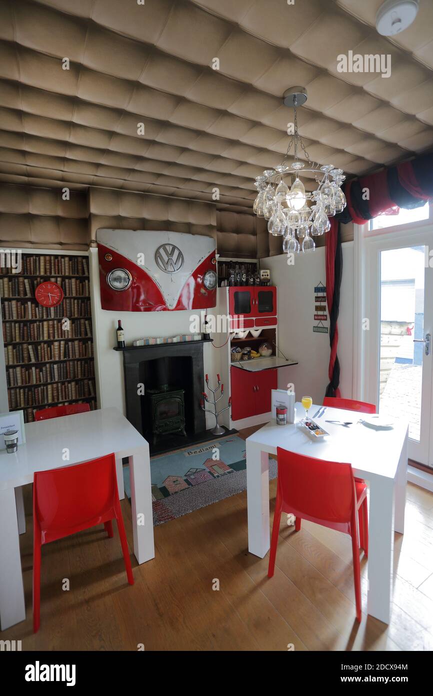 Bedlam House, a charming bed and breakfast located in Newquay, Cornwall, Great Britain, offering cozy accommodation for visitors. Stock Photo