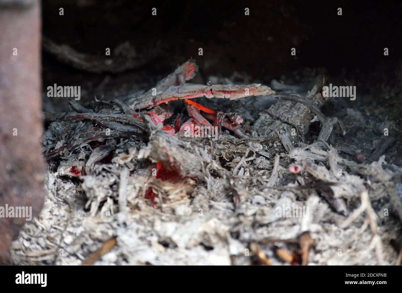 natural old fireplace macro ash embers burn Stock Photo Alamy
