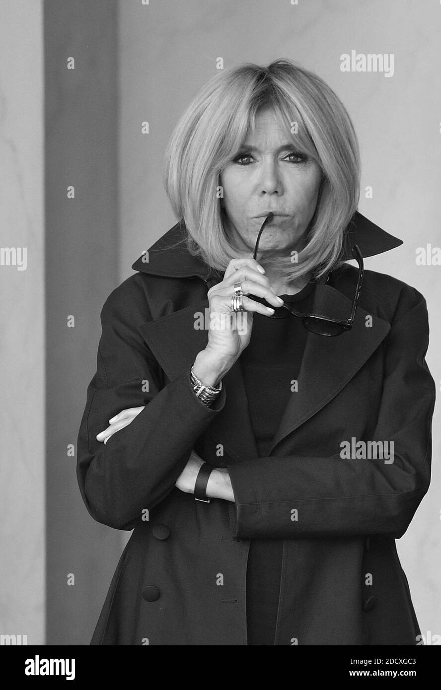 French Presidents Wife Brigitte Macron Black And White Stock Photos French Presidents Wife Brigitte Macron Black And White Stock Photos