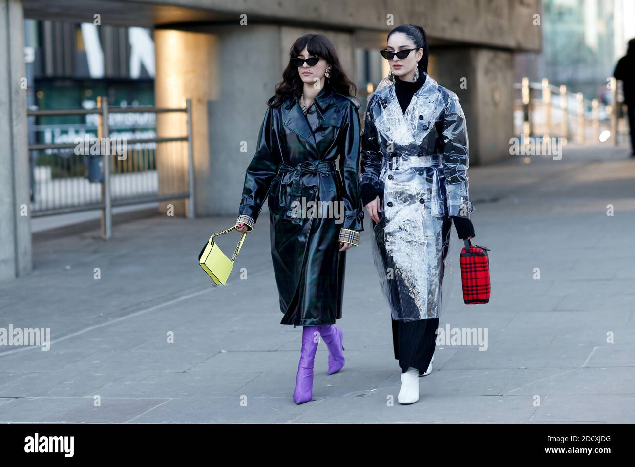 Street style, Eleonora Carisi and Fiona Zanetti arriving at Burberry  Fall-Winter 2018-2019 show held at Dimco Buildings, in London, England, on  February 17th, 2018. Photo by Marie-Paola Bertrand-Hillion/ABACAPRESS.COM  Stock Photo - Alamy