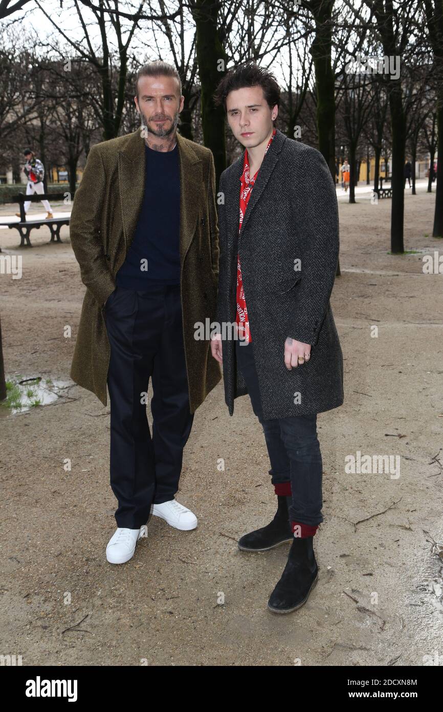 David Beckham and Brooklyn Beckham attending the Louis Vuitton Men Menswear  Fall/Winter 2018-2019 show