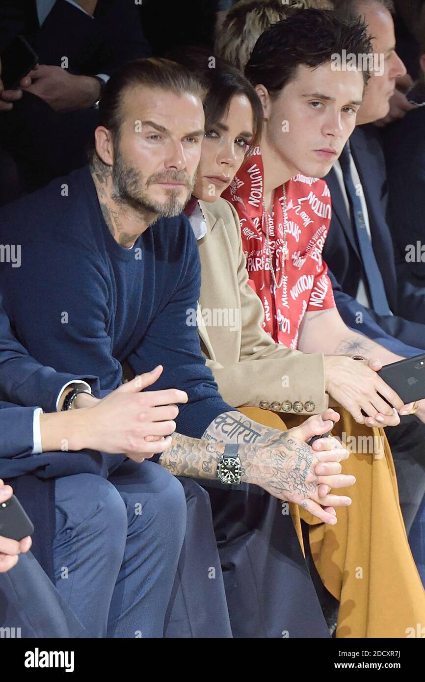 David Beckham, Victoria Beckham and their son Brooklyn Beckham