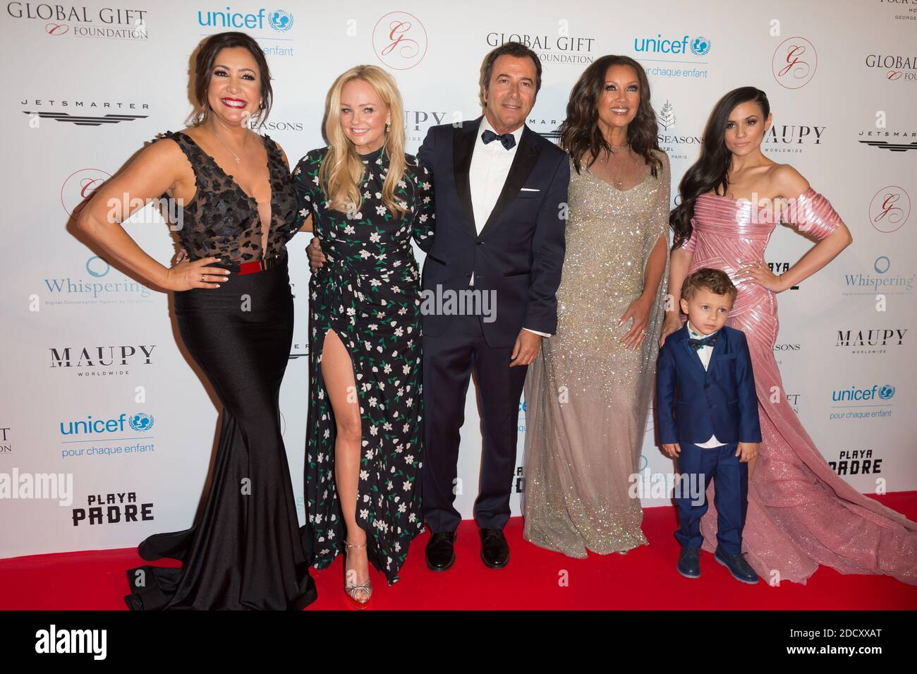 Emma Bunton, Vanessa Lynn Williams, Maria Bravo, Bernard Montiel and Guest attending the Global Gift Gala in aid of Unicef France and Global Gift Foundation at Seasons Hotel George V in Paris, France on april 25, 2018 . Photo by Nicolas Genin/ABACAPRESS.COM Stock Photo