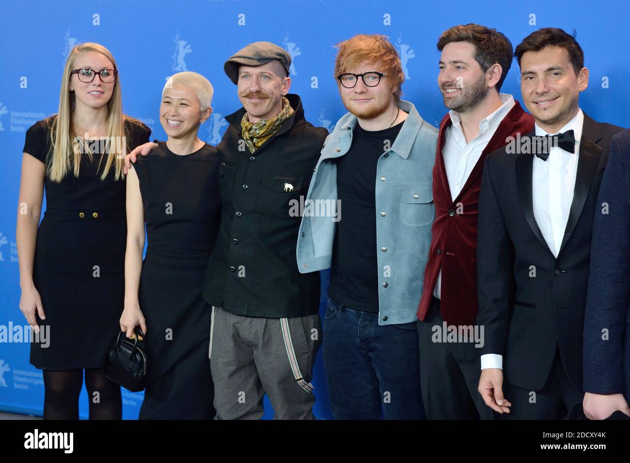 Maleri Sevier, Kimmie Kim, Foy Vance, Ed Sheeran, Murray Cummings and Alejandro Reyes-Knight attending the Songwriter Photocall during the 68th Berlin International Film Festival (Berlinale) in Berlin, Germany on February 23, 2018. Photo by Aurore Marechal/ABACAPRESS.COM Stock Photo