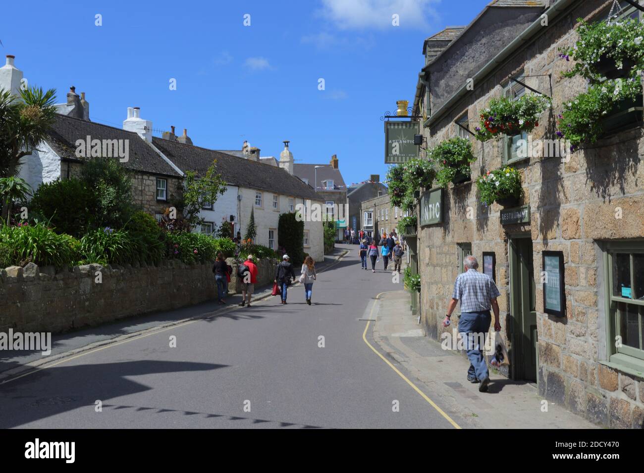 GREAT BRITAIN / Isles of Scilly / St Mary’s/ Hugh Town High Street . Stock Photo