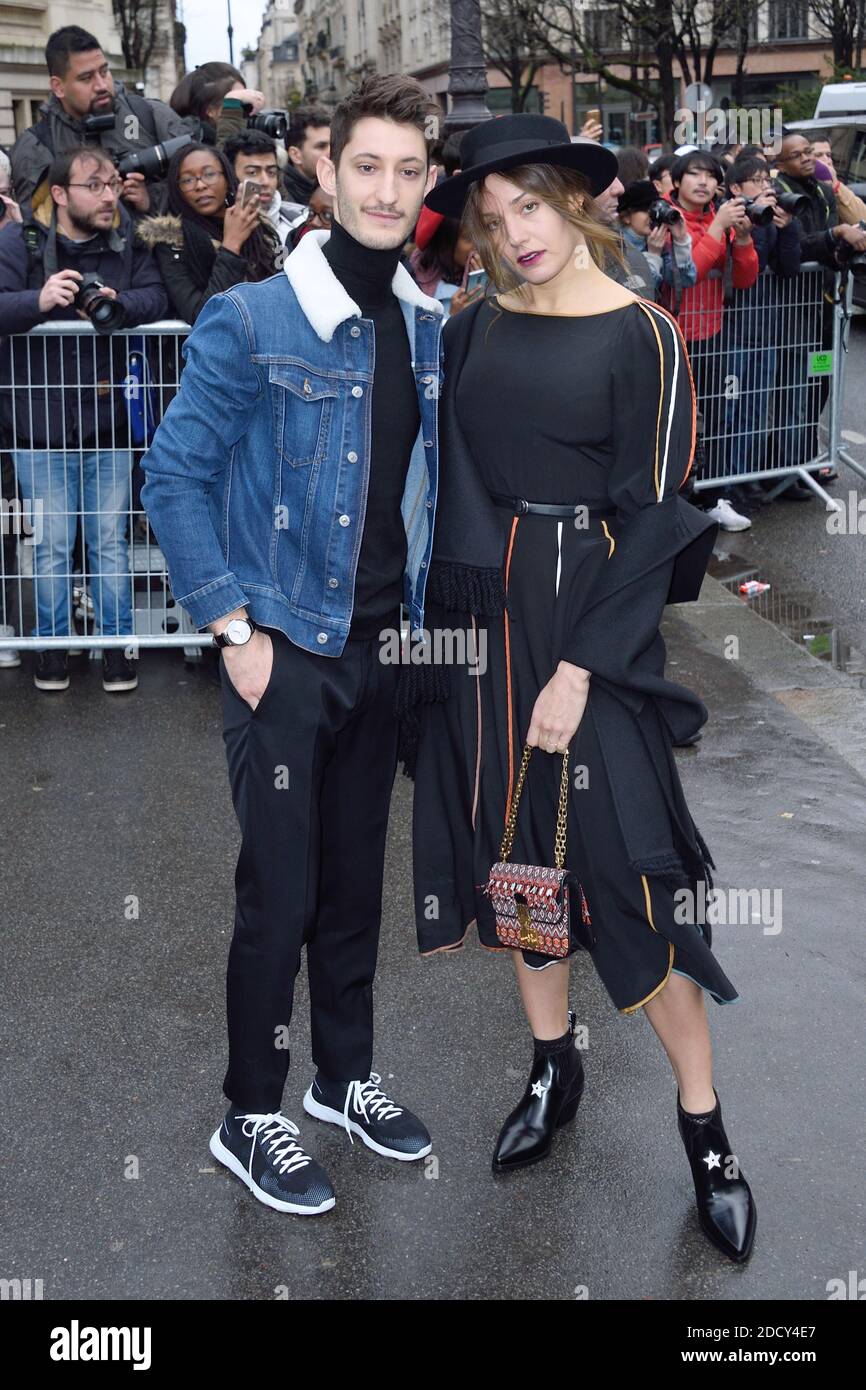 Pierre Niney and Natasha Andrews attending the Dior Homme Menswear show as  part of Paris Men's