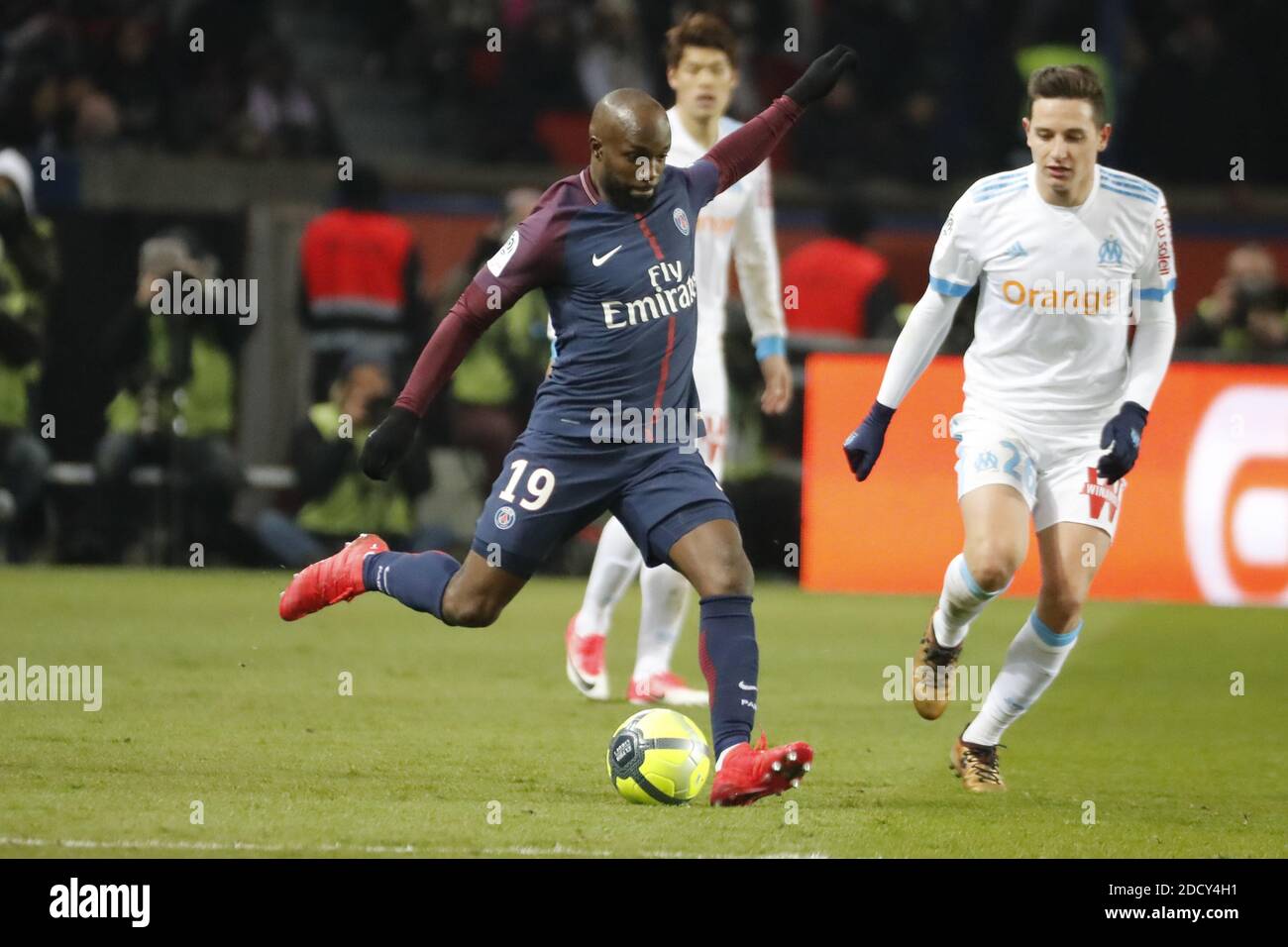 PSG's Lassana Diarra during the French First League soccer match, PSG vs Marseille in Parc des Princes, France, on February 25th, 2018. PSG won 3-0. Photo by Henri Szwarc/ABACAPRESS.COM Stock Photo