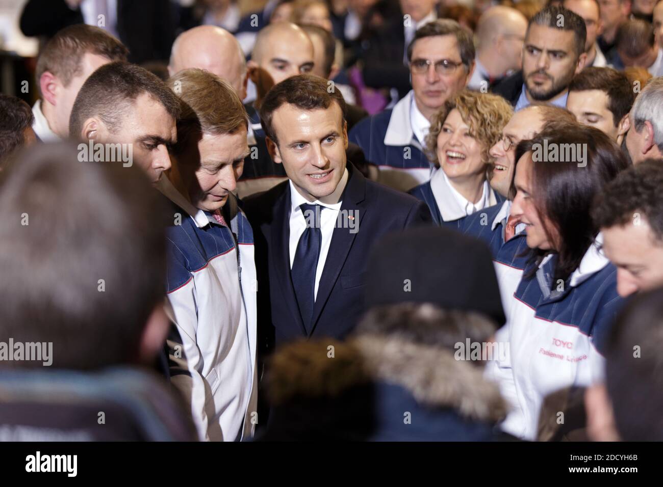 French president Emmanuel Macron visits Toyota Factory of ValenciennesOnnaing, northern France