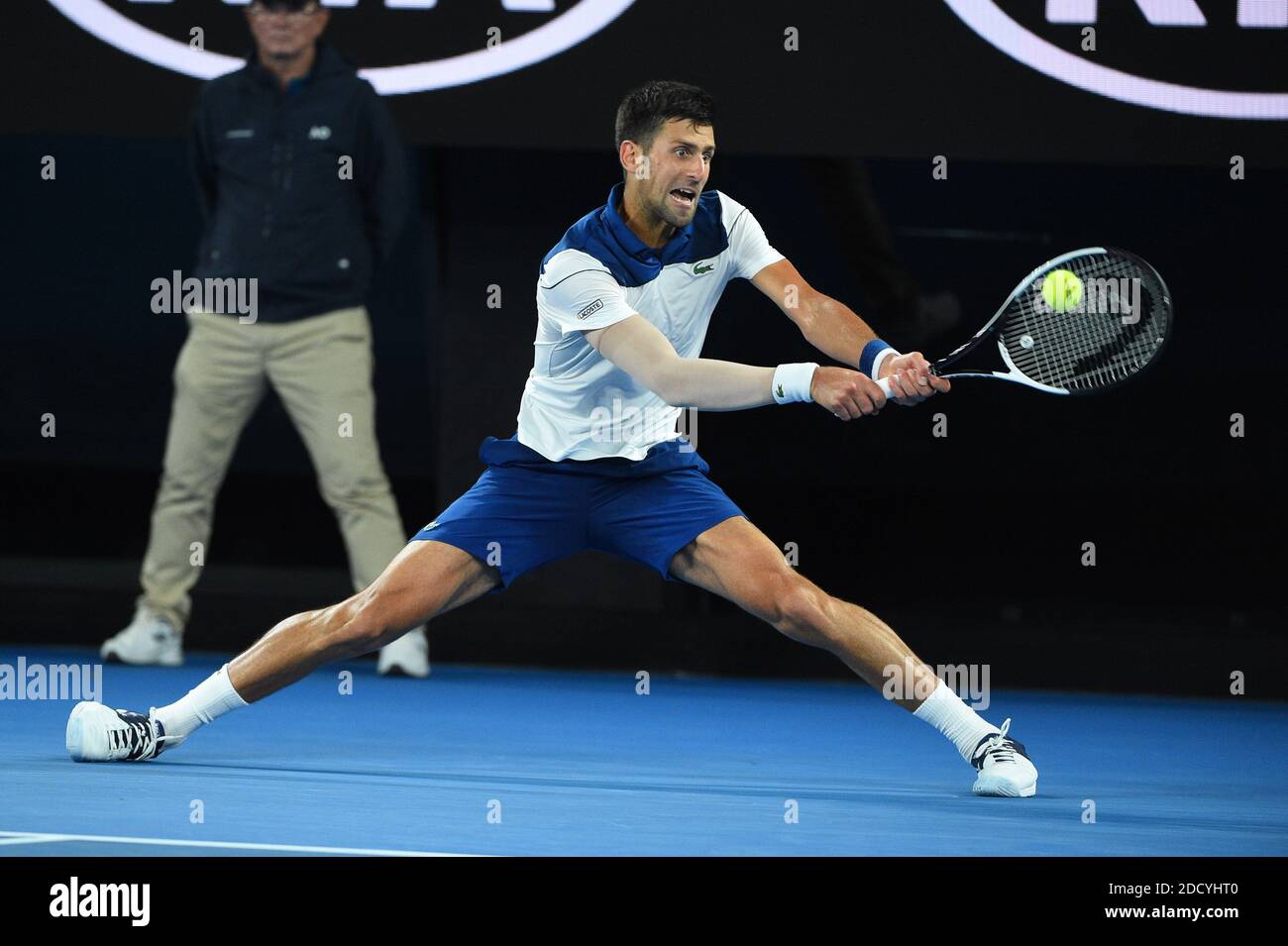 Novak Djokovic (SRB) during his fourth round match at the 2018 Australian Open at Melbourne Park in Melbourne, Australia, on January 22, 2018. Photo by Corinne Photo Alamy