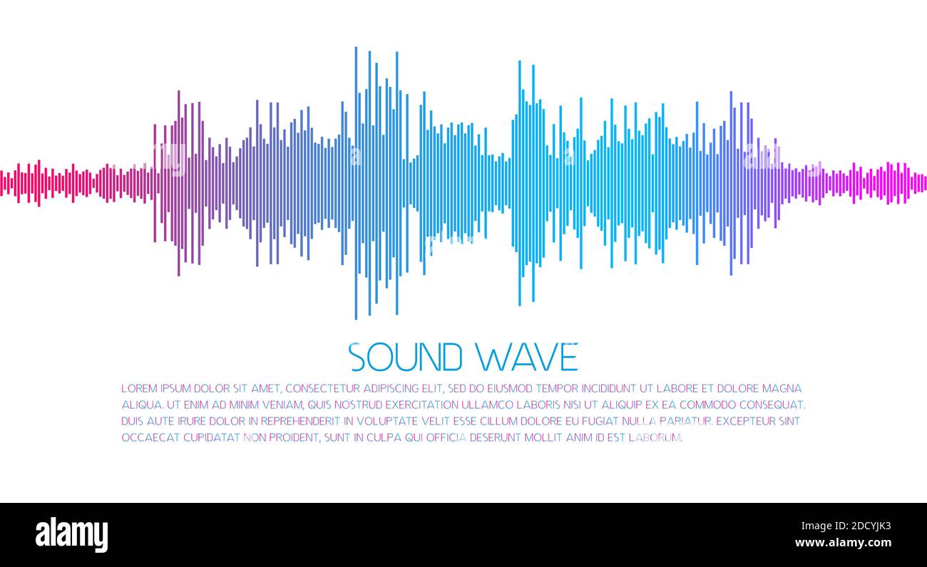 Music sound wave spectrum. Flat style illustration. Stock Photo