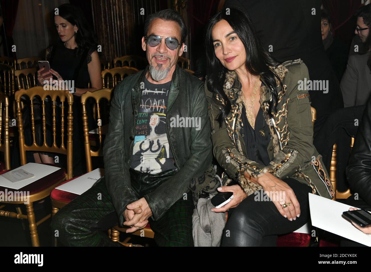 Florent Pagny and his wife Azucena Camano attend the Rani Zakhem Haute ...